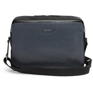 Bolvaint The Soto Satchel Graphite Blue Nylon & Black Leather Slim Bag